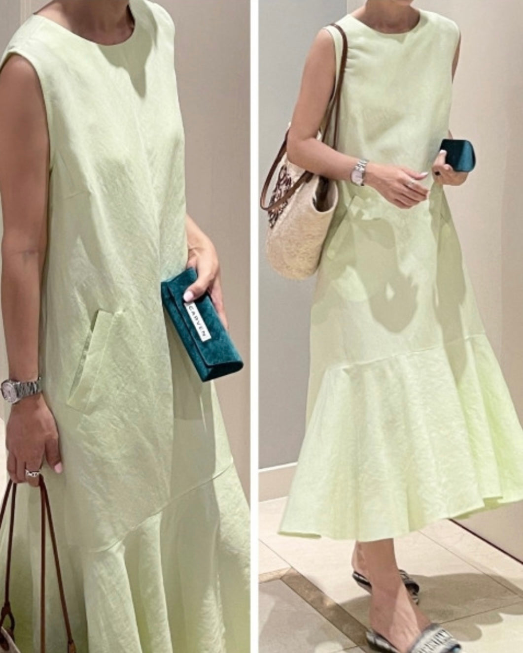 MIU LINEN DRESS