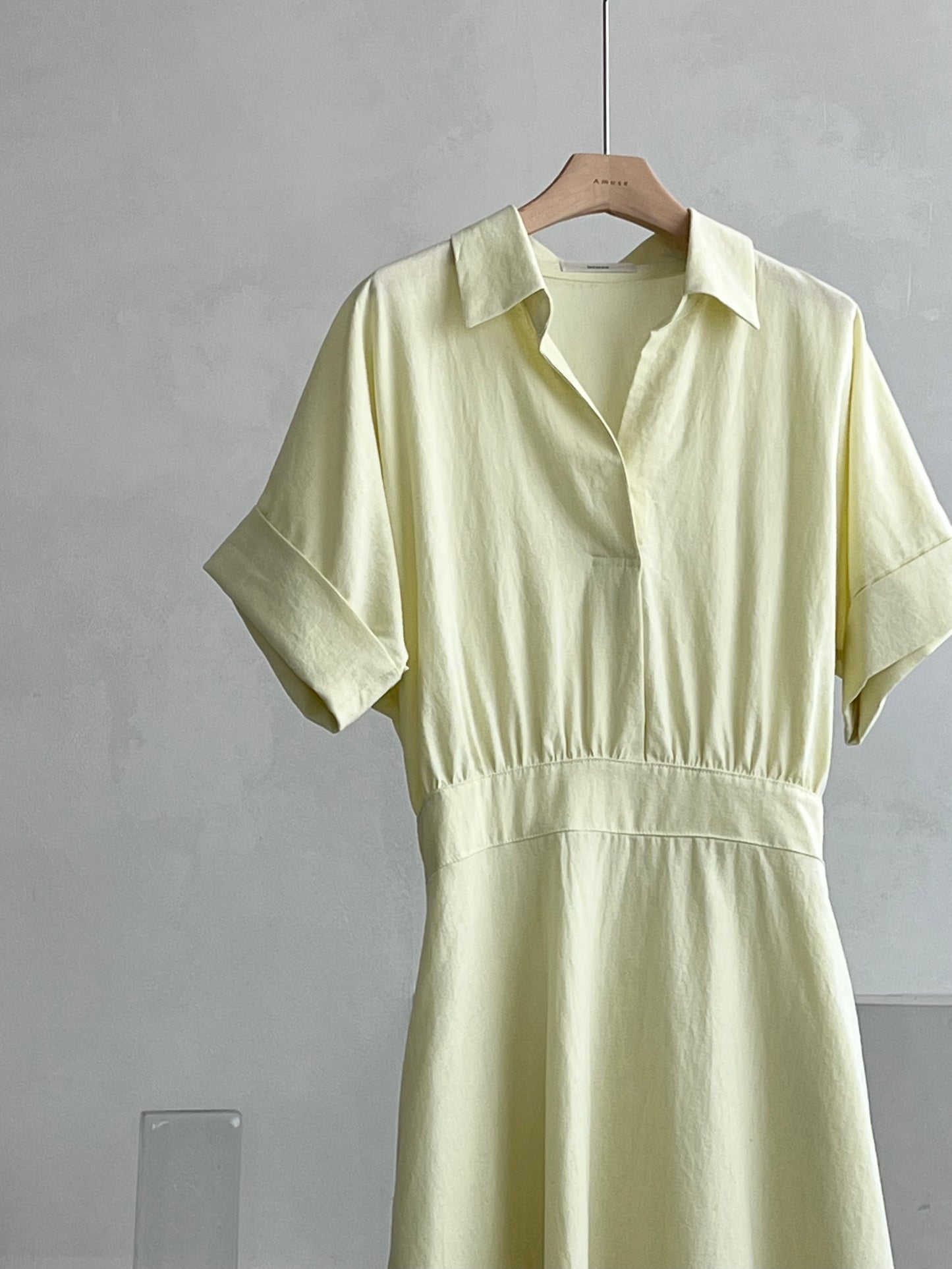 LINEN V NECK DRESS