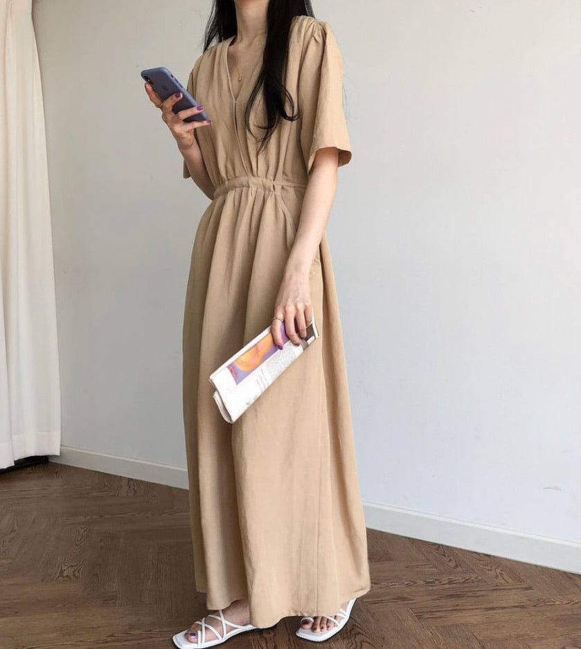 LINEN POCKET DRESS