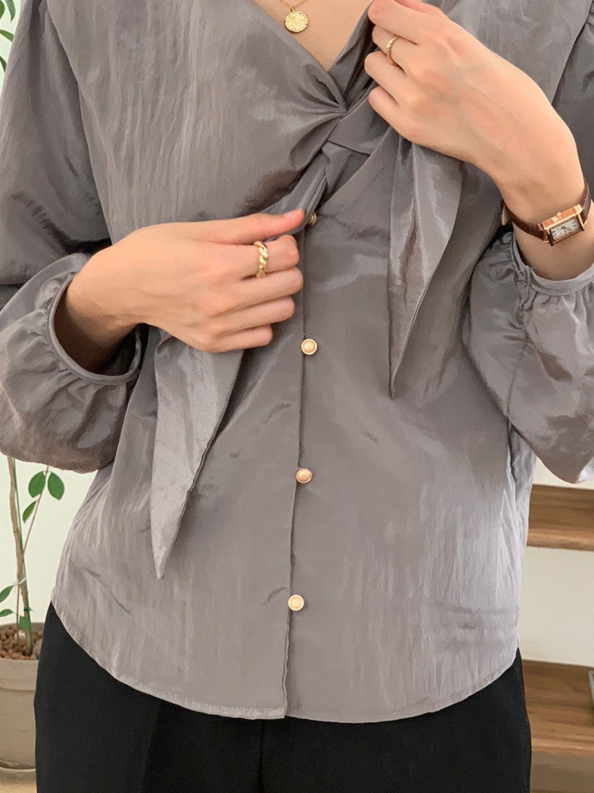 SATIN RIBBON BLOUSE