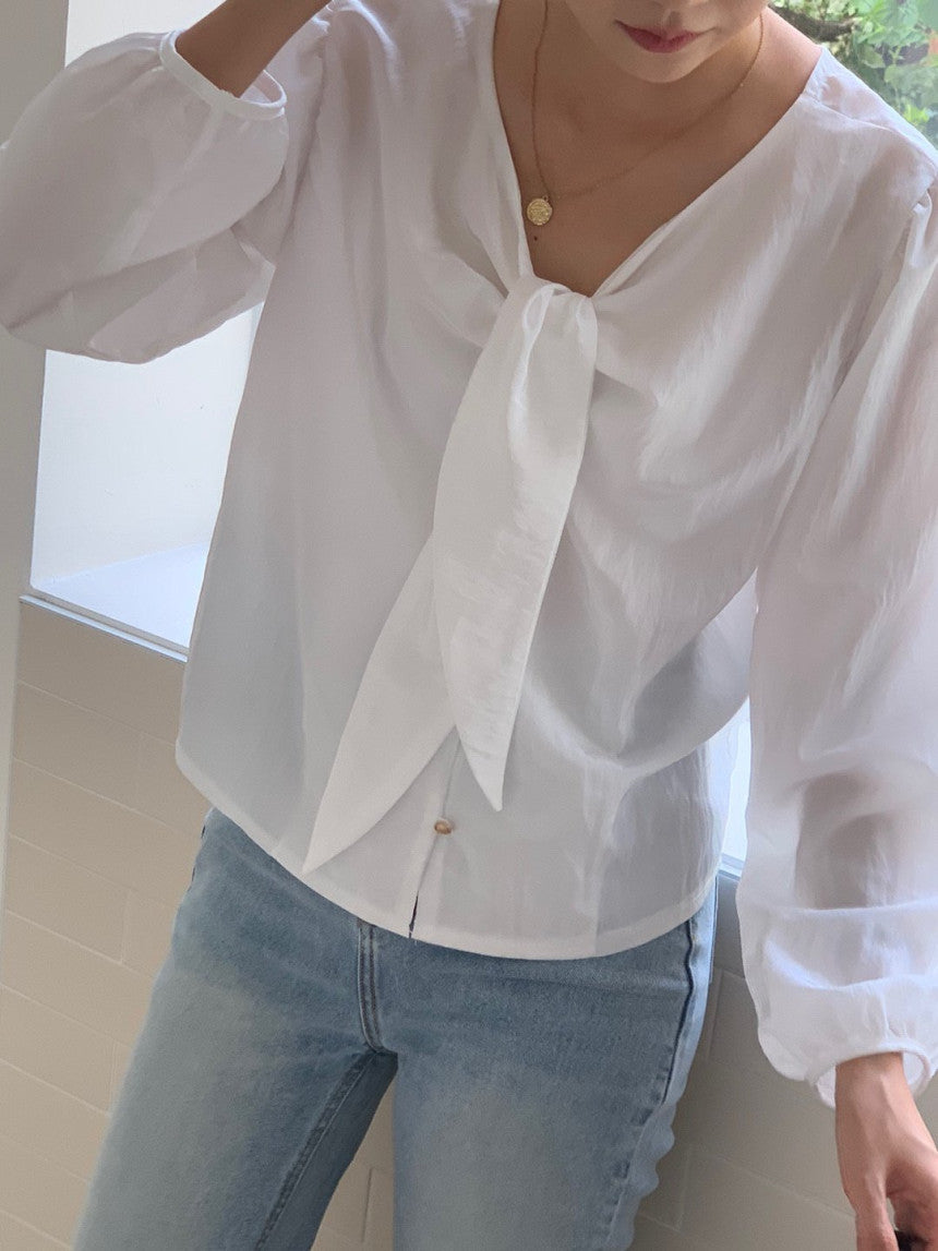 SATIN RIBBON BLOUSE