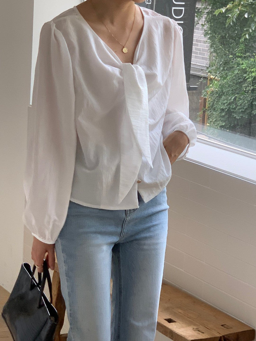 SATIN RIBBON BLOUSE