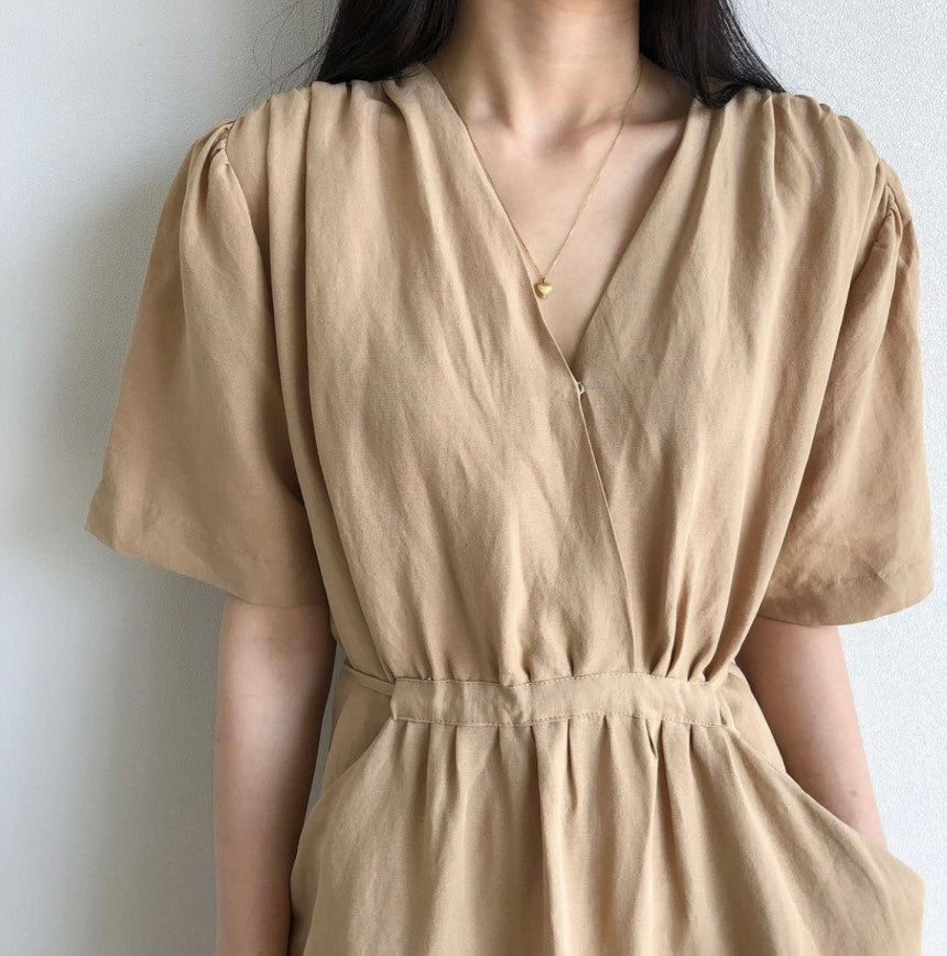 LINEN POCKET DRESS