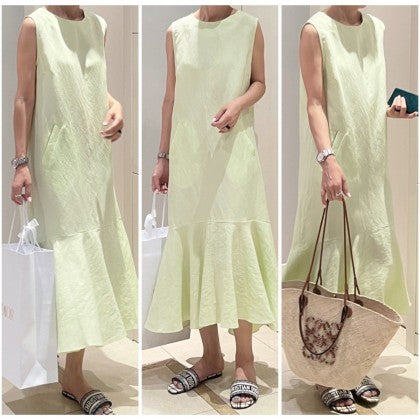 MIU LINEN DRESS