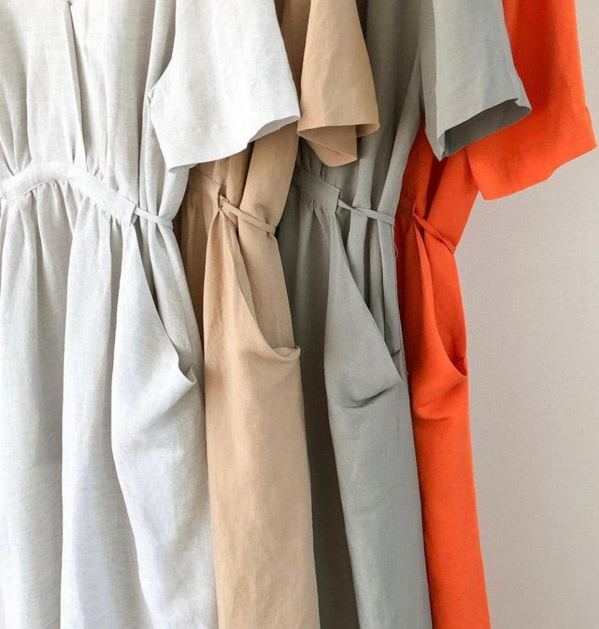 LINEN POCKET DRESS