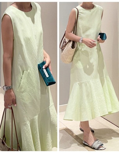 MIU LINEN DRESS