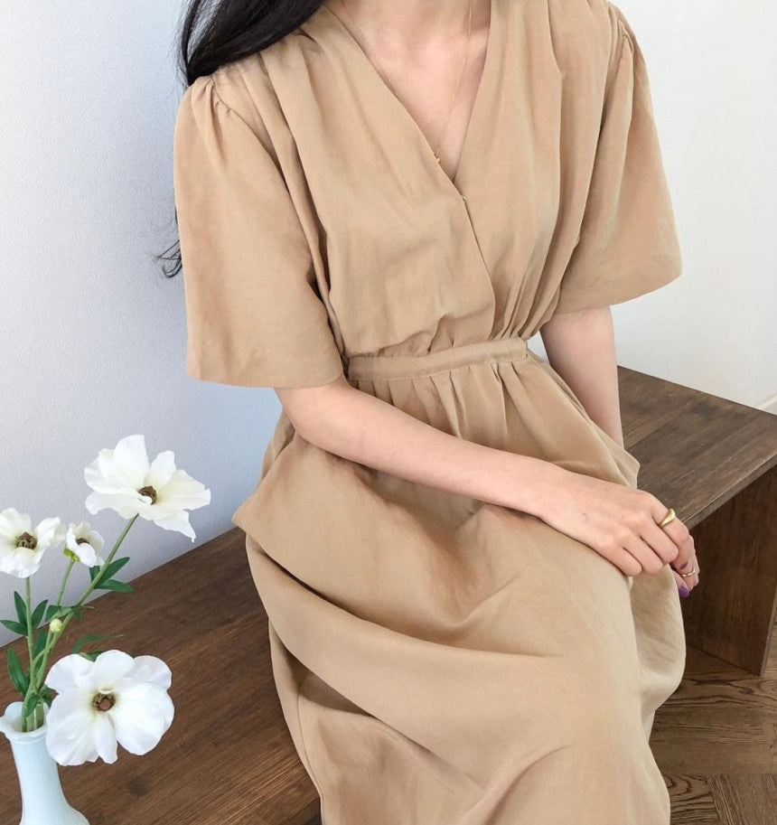 LINEN POCKET DRESS