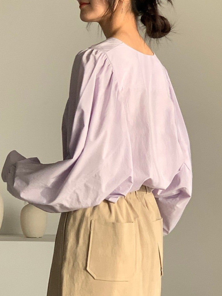 V PUFF BLOUSE