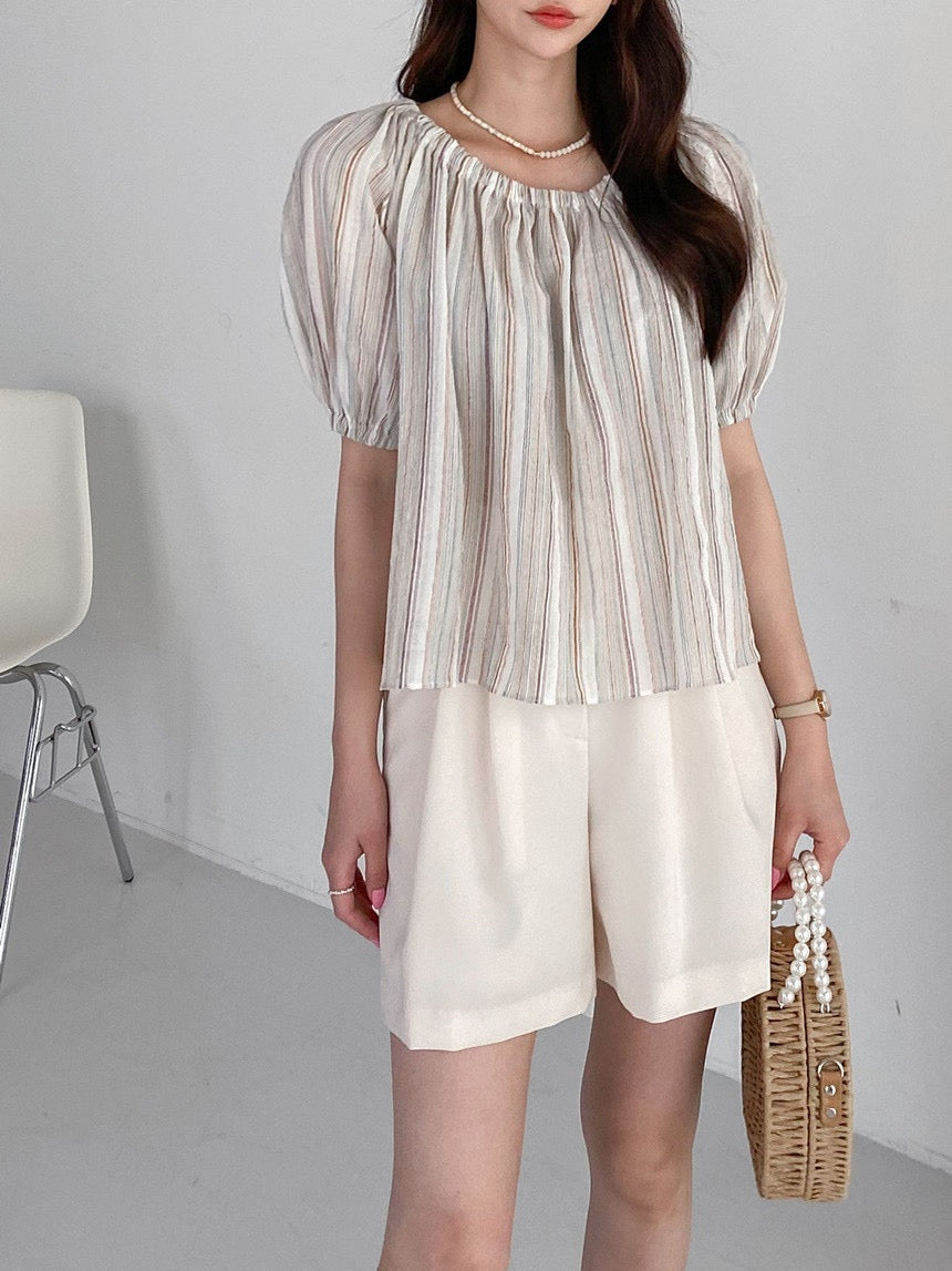 STRIPE BANDING BLOUSE