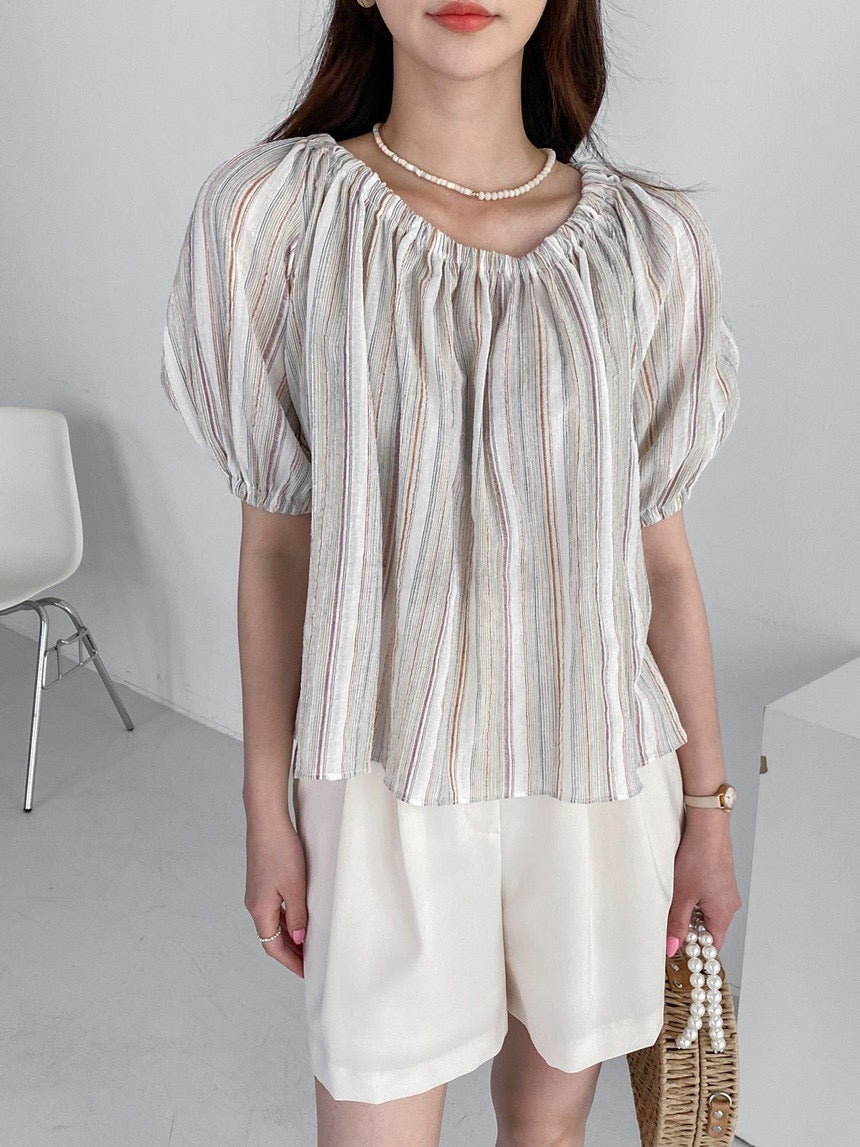 STRIPE BANDING BLOUSE