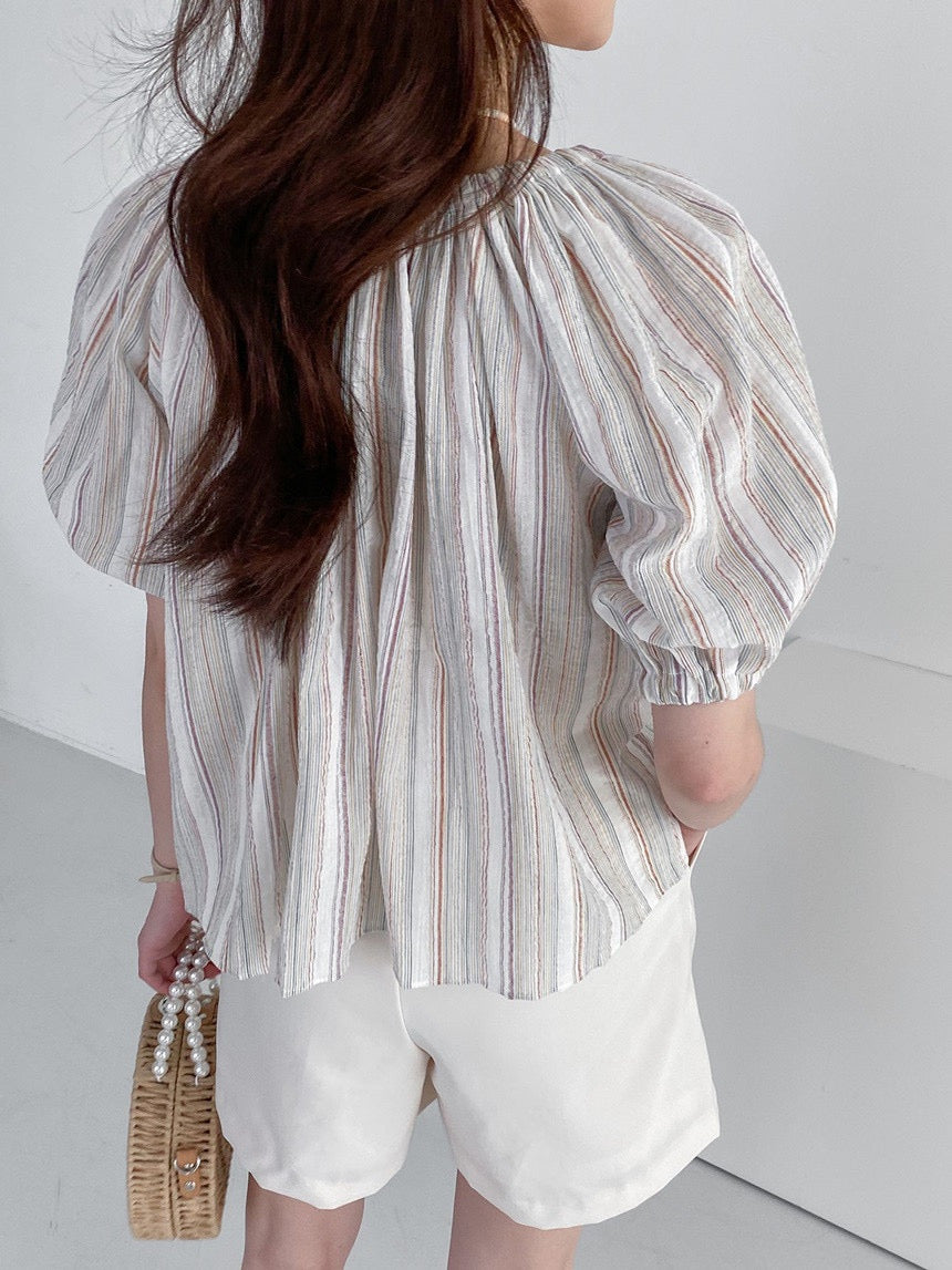 STRIPE BANDING BLOUSE