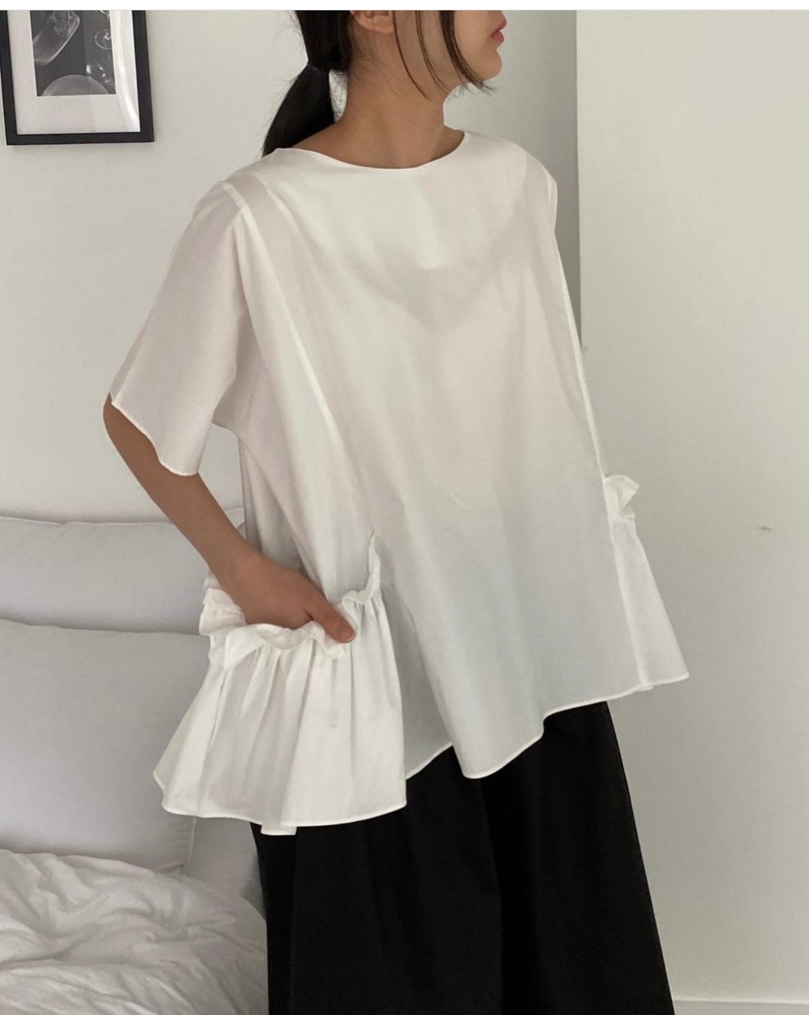 FRILL POCKET BLOUSE